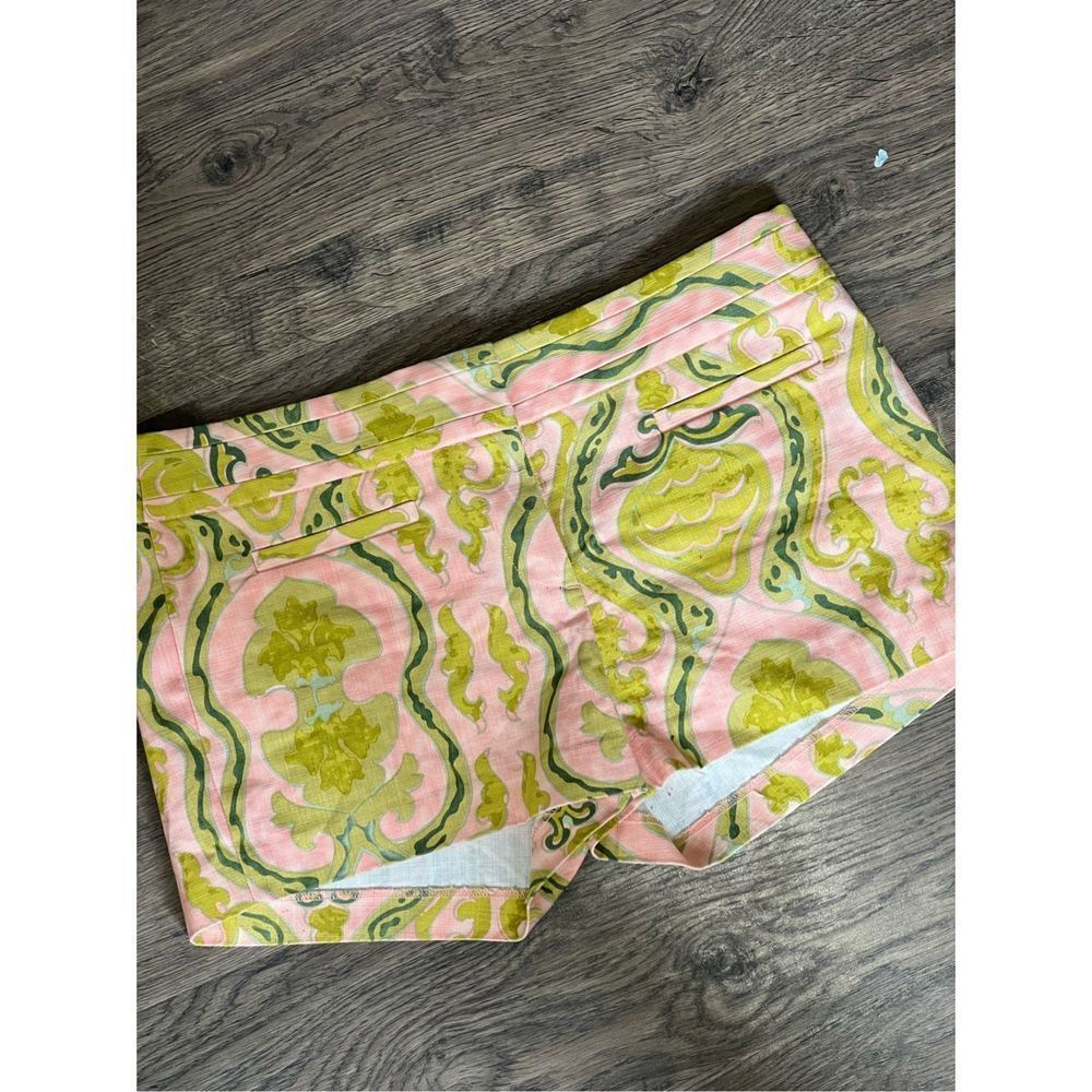 J. Crew Paisley Pink and Green Mini Shorts Size 6  Pastel
